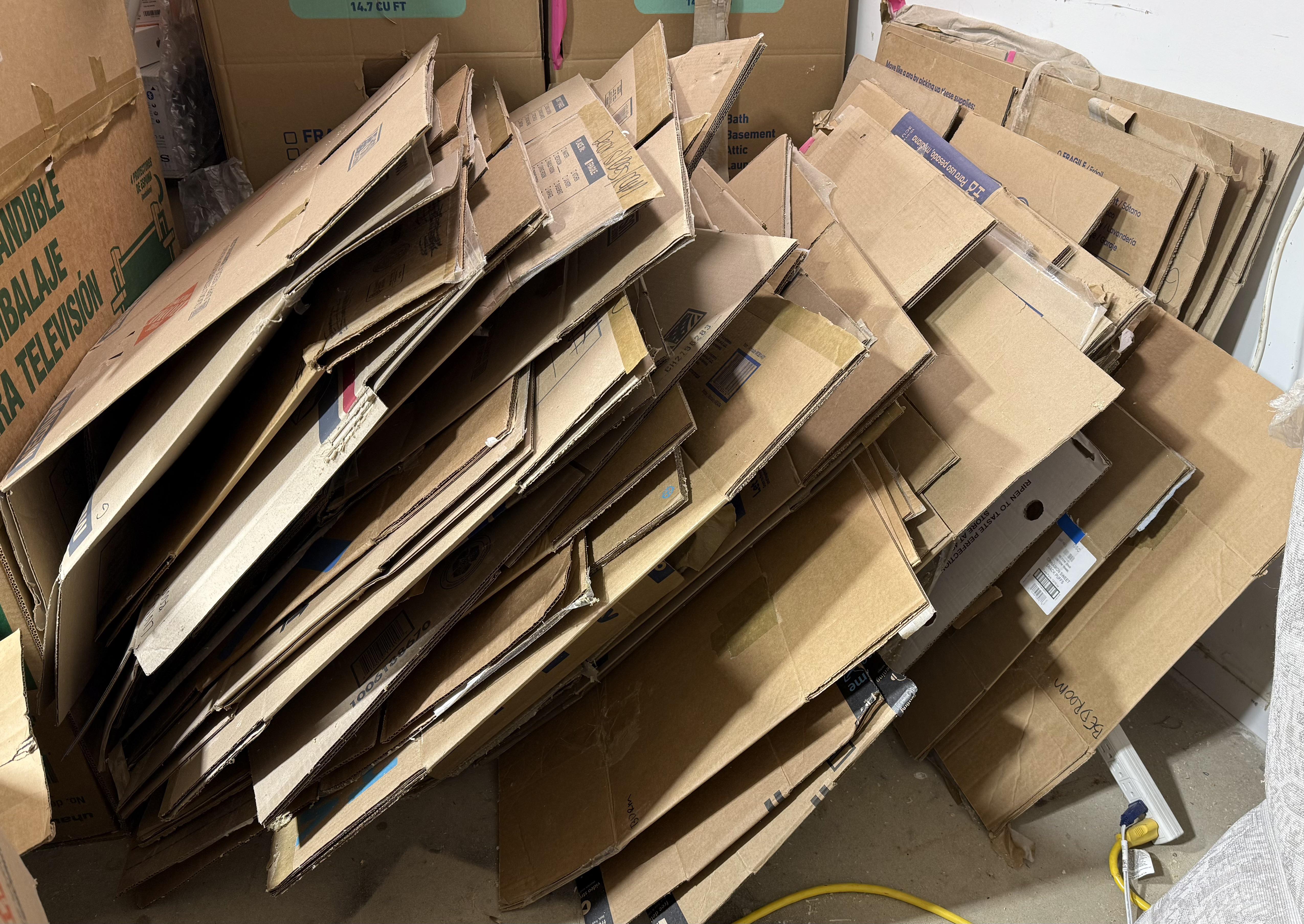 Hunting for used cardboard boxes